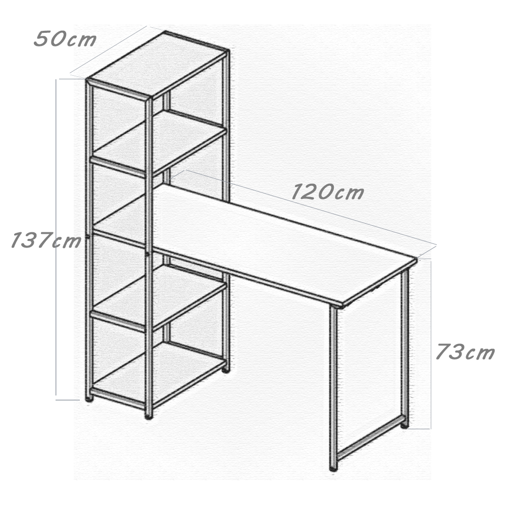 Escritorio con biblioteca