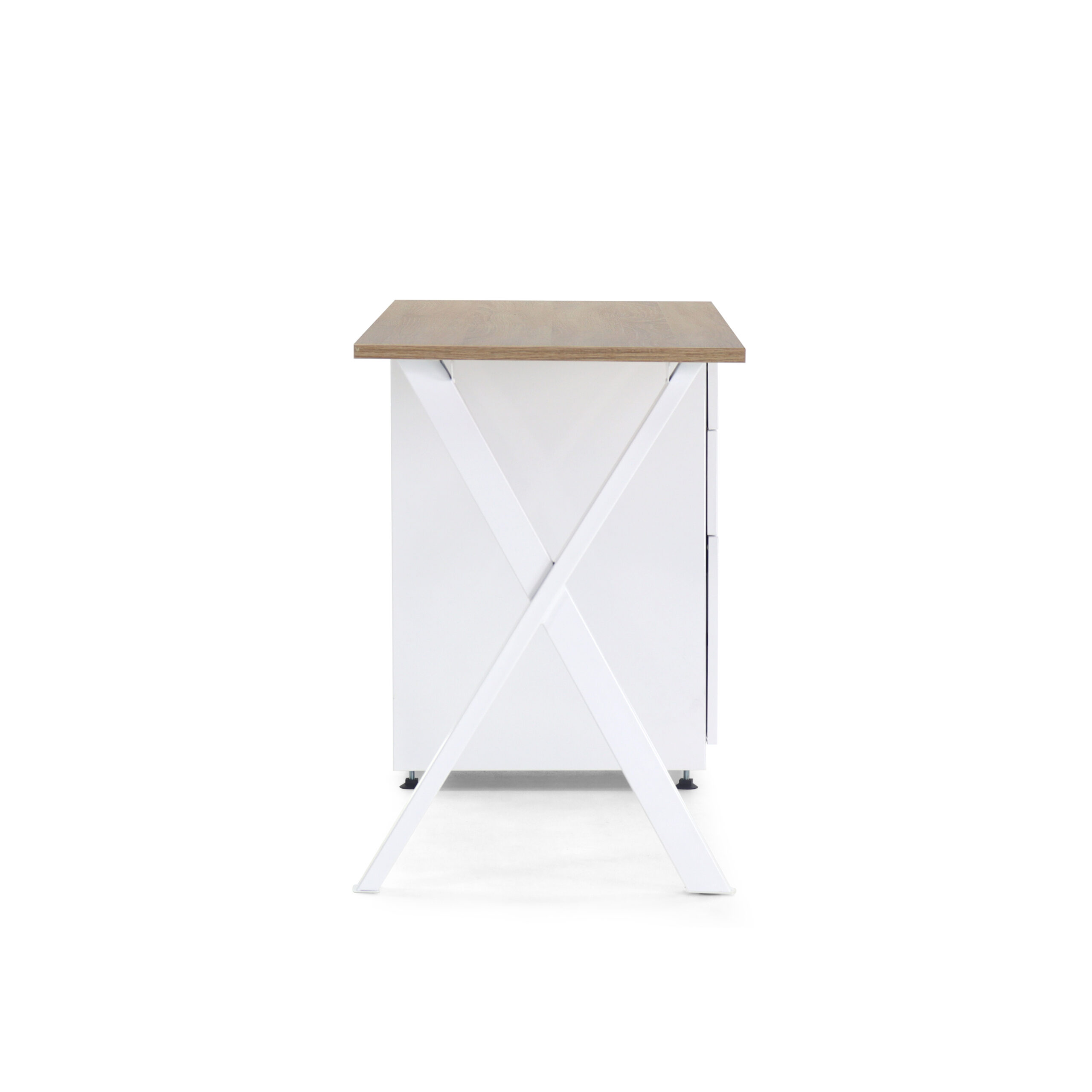 Escritorio con archivador blanco