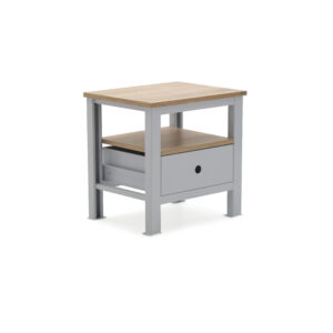 Mesa de noche con cajón gris