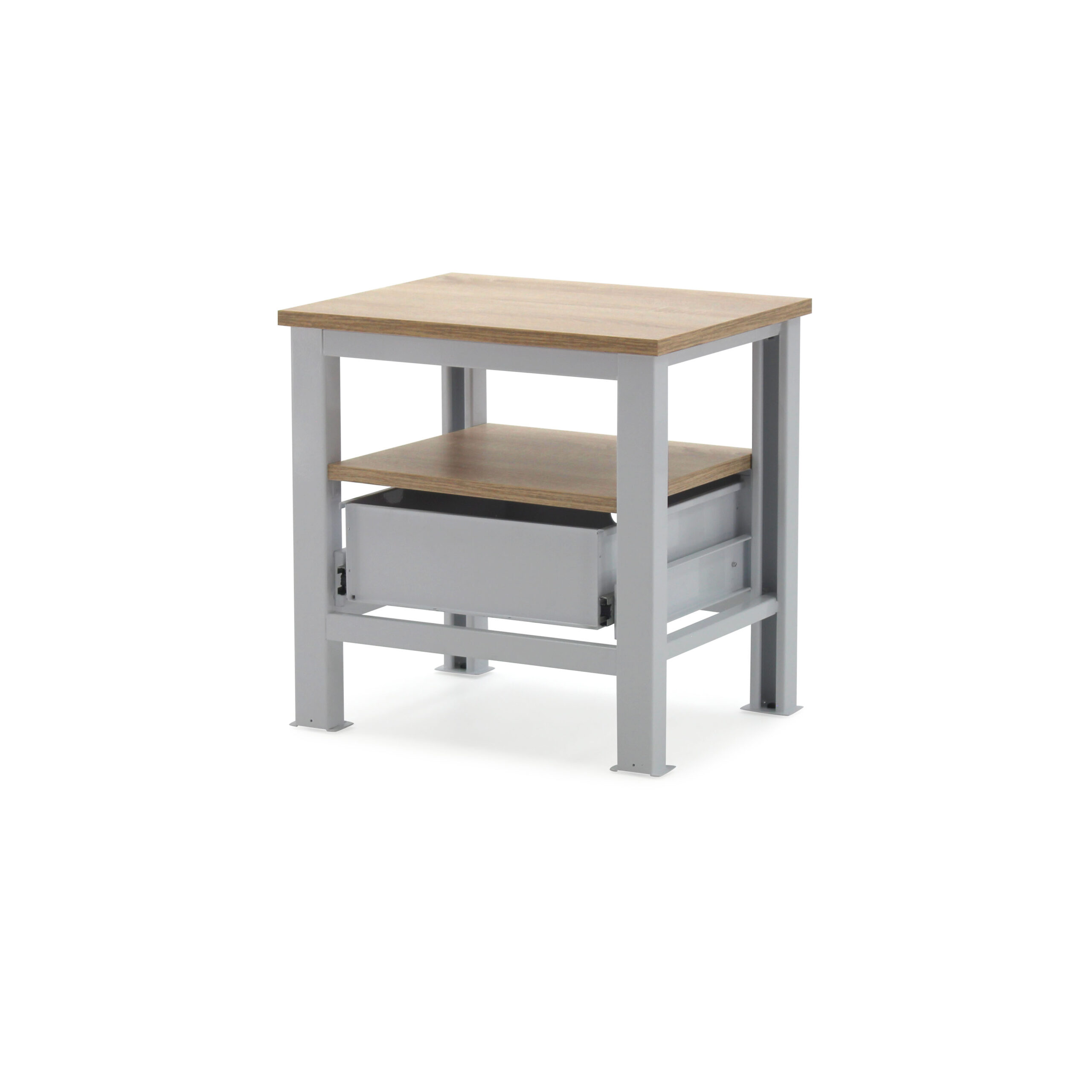 Mesa de noche con cajón gris