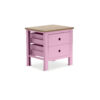 Mesa de noche con 2 cajones rosado