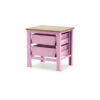 Mesa de noche con 2 cajones rosado